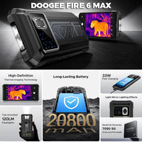 Doogee Fire 6 Max Thermal Camera 5G Rugged Phone 20800mAh Dimensity 7050 5G 6.72’’ Screen - Green - Doogee