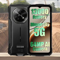 Doogee Fire 7 5G Rugged Phone 13000mAh 4GB RAM + 256GB Storage 64MP Camera - Black - Doogee