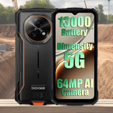 Doogee Fire 7 5G Rugged Phone 13000mAh 4GB RAM + 256GB Storage 64MP Camera - Orange - Doogee