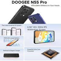 Doogee N55 Pro 6GB + 256GB 4G Mobile 6.56in Display 5150mAh Battery - Doogee