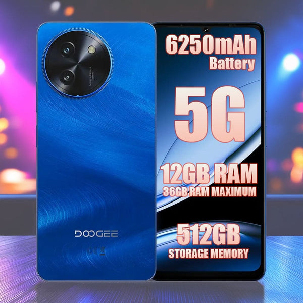 DOOGEE Note59 Pro+ 5G Smartphone | 12GB RAM 512GB ROM 6250mAh Battery Android 15 - Blue - Doogee