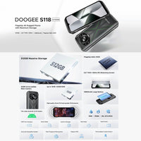 Doogee S118 4G Rugged 10800mA Battery 12GB RAM + 512GB Helio G100 - Green - Doogee