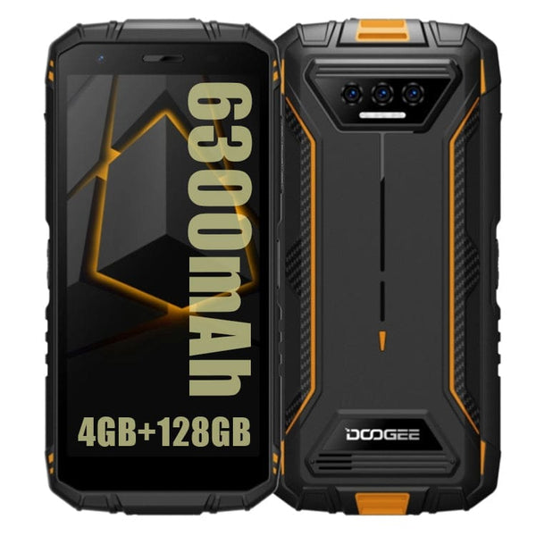 Doogee S41 Plus Rugged Phone 4GB + 128GB 5.5in HD Screen 6300mAh Battery NFC - Orange