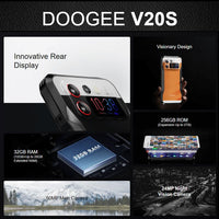Doogee V20S 5G Rugged 12GB+256GB 6.43’ AMOLED 50MP Camera 20MP Night Vision Mini Display 6000mA Battery