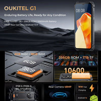 OUKITEL G1 Rugged 4G Phone 6GB RAM + 256GB 6.52’’ HD + Display 10600mah Battery - Oukitel