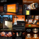 Oukitel WP53 Pro Rugged Phone 11000mAh Battery 8GB RAM + 256GB Camping Light Android 15 - Black - Oukitel