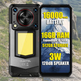 Oukitel WP56 5G Rugged Phone 16000mAh Battery 12GB RAM + 512GB 6.8’’ Screen Camping Light 108MP Camera - Black - Oukitel