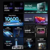 Ulefone Armor 27 Pro 5G 12GB RAM + 256GB 6.78’’ Display 50MP Cam 64MP IR Night Vision - Ulefone