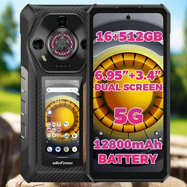 Ulefone Armor 30 Pro 5G 16GB RAM + 512GB 6.95’’ + 3.4’’ Dual Screen 50MP Cam 64MP IR Night Vision - Ulefone