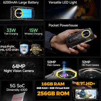 Ulefone Armor Mini 20 Pro 5G 8GB RAM + 256GB 4.7’’ Display 50MP Cam 64MP IR Night Vision - Ulefone