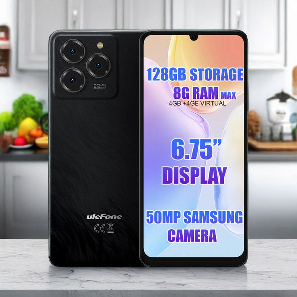 Ulefone Note 20 Pro 4G Phone 6.75’’ Display NFC 50MP Samsung Camera - Black 4GB/128GB - Ulefone