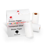 [3 PACK] Phomemo 50mm Reusable Non-Dry Thermal Transparent Glitter Label Paper Roll 3.5m - Gaming Phomemo
