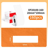 20mm Phomemo Pre-Cut Thermal Label Roll White - 20x100mm - 160 labels - Phomemo