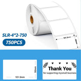 101.5mm Phomemo Pre-Cut Thermal Label Roll White - 101.5x50mm - 750 Labels - Phomemo