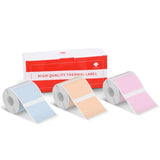 3 PACK - 40x30mm Phomemo Pre-Cut Thermal Label Roll Blue/Pink/Khaki 230 Labels per Roll - Phomemo