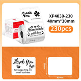 40mm Phomemo Pre-Cut Thermal Label Roll White - 40x30mm - 230 Labels - Phomemo