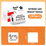 40mm Phomemo Pre-Cut Thermal Label Roll White - 40x40mm - 180 Labels - Phomemo