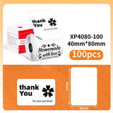 40mm Phomemo Pre-Cut Thermal Label Roll White - 40x80mm - 100 Labels - Phomemo