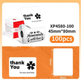 45mm Phomemo Pre-Cut Thermal Label Roll White - 45x80mm - 100 Labels - Phomemo