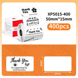 50mm Phomemo Pre-Cut Thermal Label Roll White - 50x15mm - 400 Labels - Phomemo