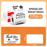 50mm Phomemo Pre-Cut Thermal Label Roll White - 50x20mm - 320 Labels - Phomemo