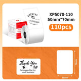 50mm Phomemo Pre-Cut Thermal Label Roll White - 50x70mm - 110 Labels - Phomemo