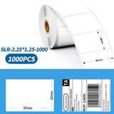 57 to 90mm Phomemo Pre-Cut Thermal Label Roll Mixed Sizes and Colours - 57x32mm - White Rectangle - Phomemo