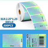 57 to 90mm Phomemo Pre-Cut Thermal Label Roll Mixed Sizes and Colours - 57x32mm - Silver Rectangle - Phomemo