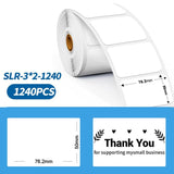 57 to 90mm Phomemo Pre-Cut Thermal Label Roll Mixed Sizes and Colours - 76.2x50mm - White - Phomemo