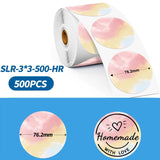 76.2mm Phomemo Pre-Cut Thermal Label Roll Mixed - 76.2x76.2mm - Colourful Round - Phomemo