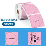 76.2mm Phomemo Pre-Cut Thermal Label Roll Mixed - 76.2x76.2mm - Pink Hearts - Phomemo