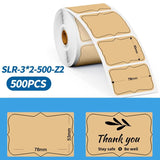 57 to 90mm Phomemo Pre-Cut Thermal Label Roll Mixed Sizes and Colours - 78x53mm - Plaque Brown - Phomemo