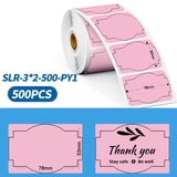 76.2 to 88.9mm Phomemo Pre-Cut Thermal Label Roll Mixed - 78x53mm - Plaque Pink - Phomemo