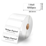 76.2mm Phomemo Pre-Cut Thermal Label Roll Mixed - 88.9X28.6mm - White - Phomemo