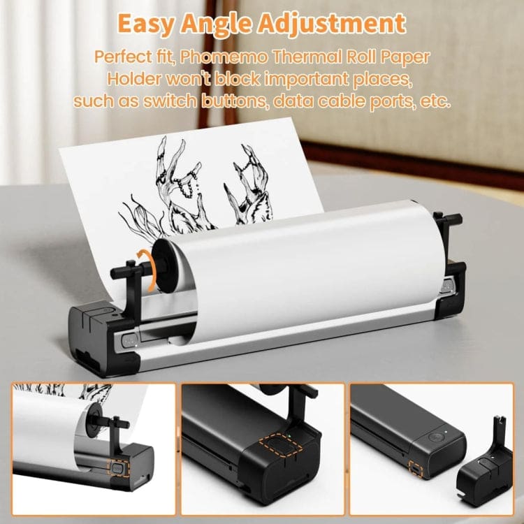 A4 Roul Paper Phomemo M08F Printer A4 Roll Holder with 2 x 15 Metre Rolls A4 Thermal ...