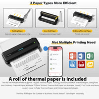 Phomemo M832 A4 Portable Bluetooth Direct Thermal Printer with Paper Roll Bin - Phomemo