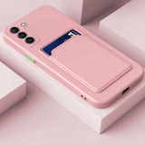 Pastels Matte TPU Protective Cover with Card Slot for Samsung Galaxy S22+ - Pink - Cover Noco
