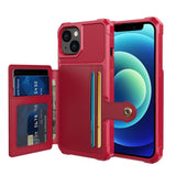 Apple iPhone 13 Mini TPU Raised Bezel Wallet Card Holder/Stand Cover Dome Clasp - Red - Noco