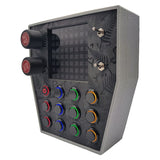 RaceCraftsNZ RC06 Button Box 12x LED Buttons Dual Rotary Encoders LED Flag Box - Grey - RaceCrafts