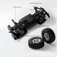 JJRC RC C8801 4WD Rock Crawler Throttle Limits LED Lights Metal Gear Servo - JJRC