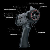 JJRC RC C8801 PRO Warrior 4WD Rock Crawler Throttle Limits LED Lights Upgraded Shocks - JJRC