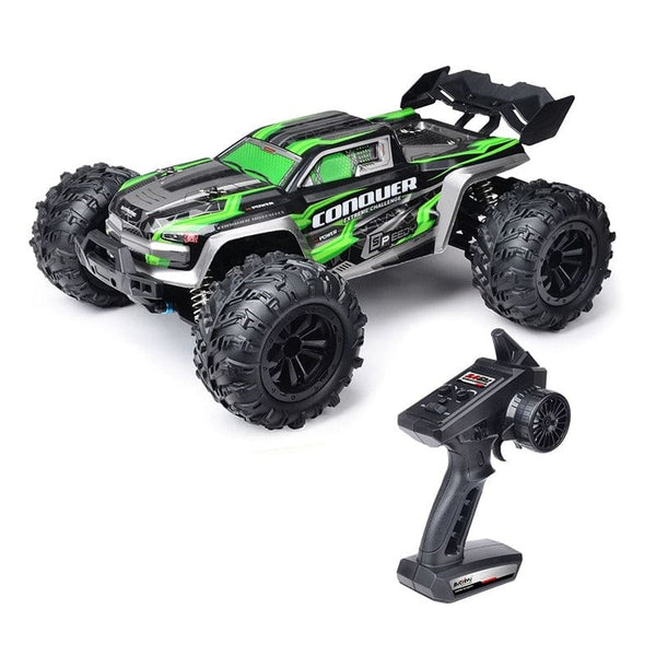 JJRC RC Q132 4WD Monster Buggy Up to 38km/h 390 Motor Metal parts LED Lights - Green - JJRC
