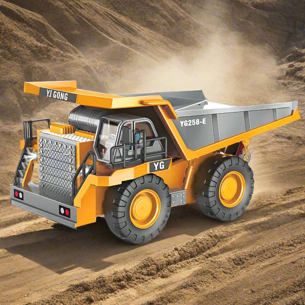 NC 258E RC Dump Truck Tippable Metal Bed Engine Sounds Headlights NOCO