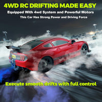 SC16 RC 4WD Drift Car Dual Motor 1:16 Scale LED Lights Simulated Exhaust Smoke - JJRC