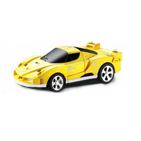 SQW Coke Can Mini-RC Car 80mm Long Rechargeable Battery Controller - Yellow - 27Mhz - Noco