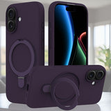 iPhone 17 Silicone MagSafe Rear Cover With Ring Stand - Deep Purple - RedPepper