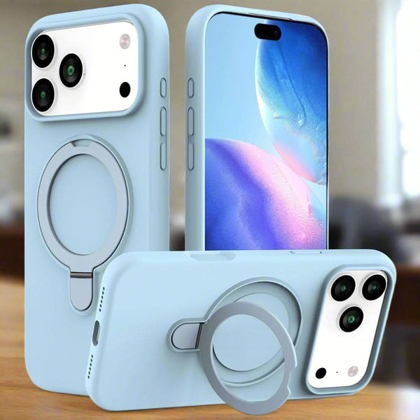 iPhone 17 Pro Silicone MagSafe Rear Cover With Ring Stand - Sky Blue - RedPepper