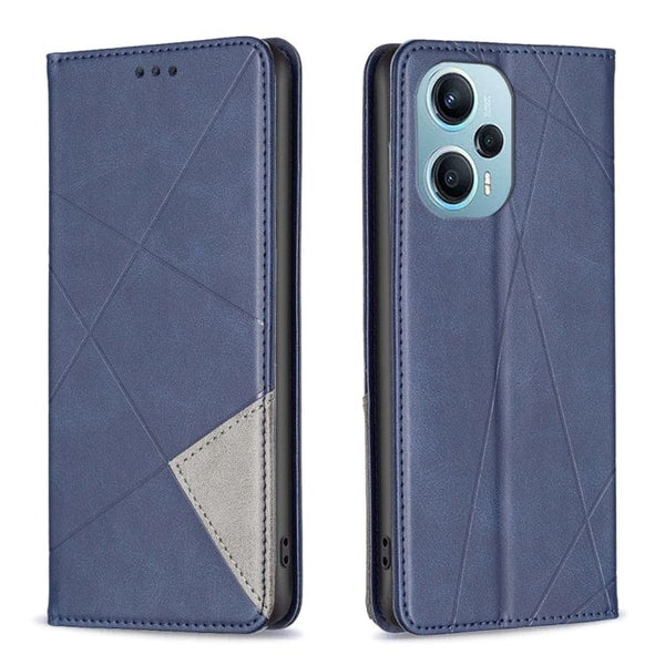 Redmi Note 12 Pro 5G / Poco X5 Pro 5G Rhombus Wallet Flip Cover Card Holder - Blue - Cover Noco