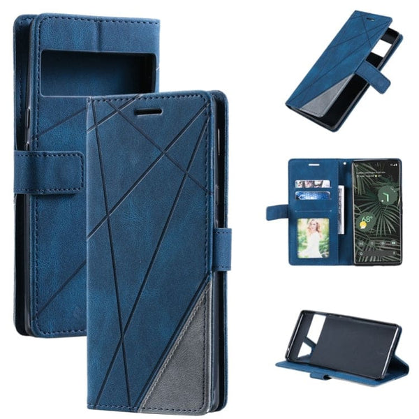 Google Pixel 6a Rhombus Wallet Flip Cover Card Holder - Blue - Cover Noco