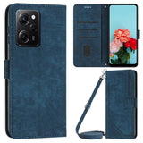 Redmi Note 12 Pro 5G / Poco X5 Pro 5G Wallet Flip Cover Card Slots Shoulder Lanyard - Blue - Cover Noco